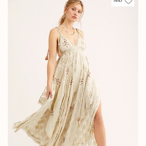 Free People Dresses & Skirts - Free people gold foil maxi dress